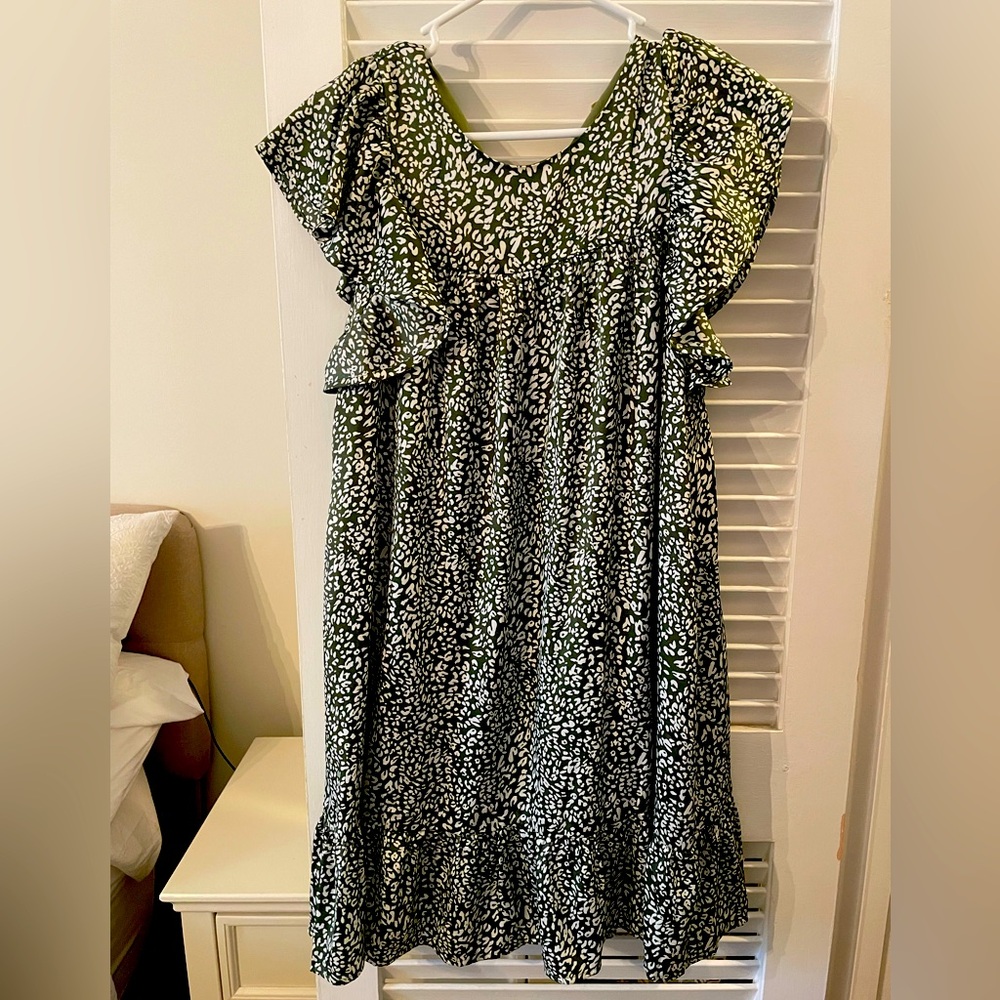 In Bloom Olive and White Floral Dress